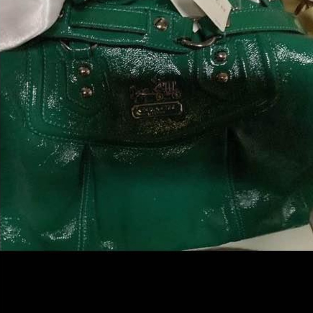 Coach Emerald Green Patent Leather Shoulder Bag